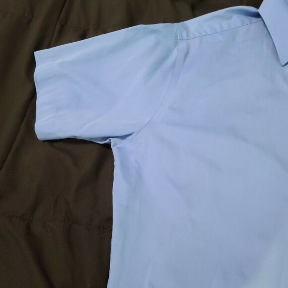 David Taylor Men's Button Down Shirt Blue Size L 13-16 1/2 Cotton Blend Pocket - Picture 12 of 12